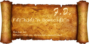 Fábján Domicián névjegykártya
