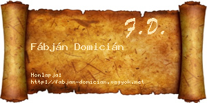 Fábján Domicián névjegykártya